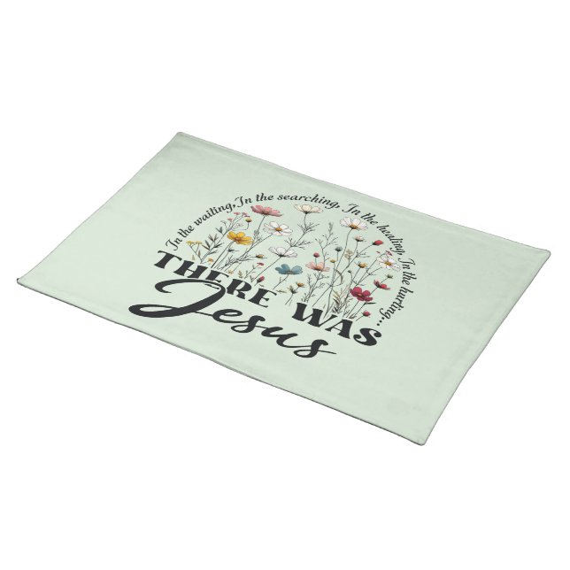 Inspirational Christian Bible Verse Cloth Placemat (On Table)
