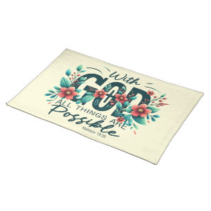Inspirational Christian Bible Verse Cloth Placemat
