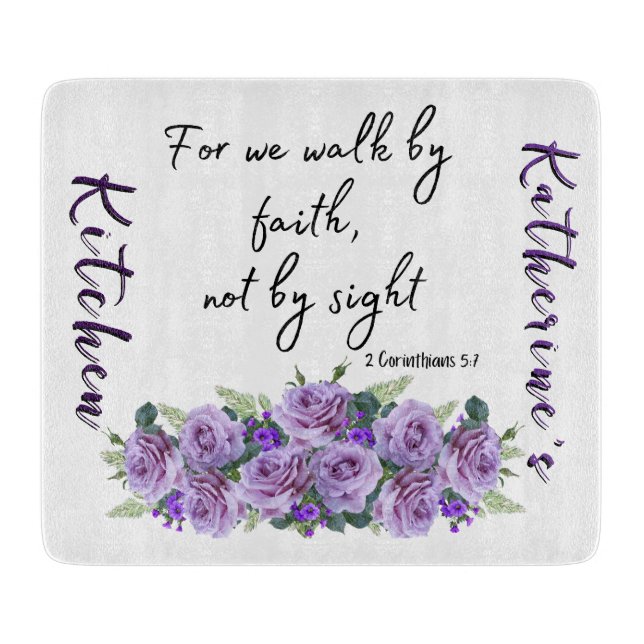 Inspirational Christian Bible Verse Cutting Board (Front)