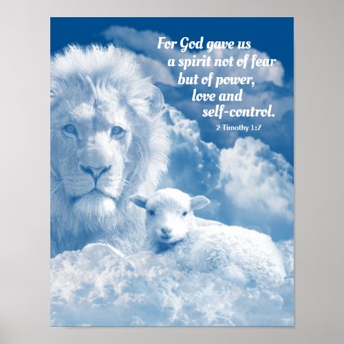 Inspirational Christian Bible Verse for Strength Poster