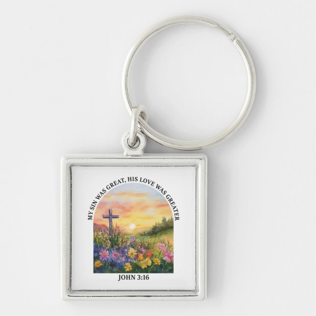 Inspirational Christian Bible Verse Keychain (Front)