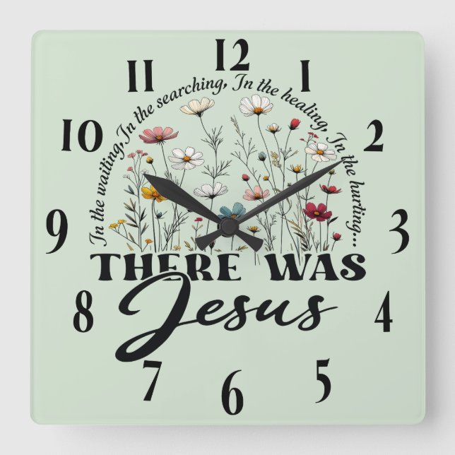 Inspirational Christian Bible Verse Square Wall Clock (Front)