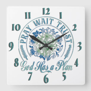 Inspirational Christian Bible Verse Square Wall Clock