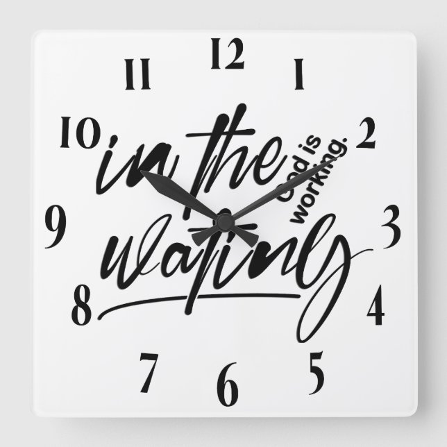 Inspirational Christian Bible Verse Square Wall Clock (Front)