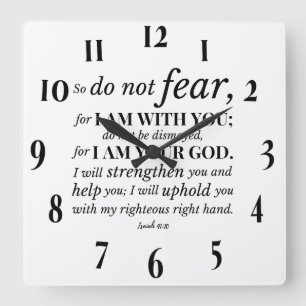 Inspirational Christian Bible Verse Square Wall Clock