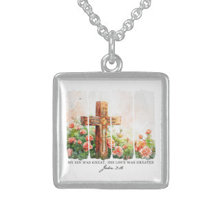 Inspirational Christian Bible Verse Sterling Silver Necklace