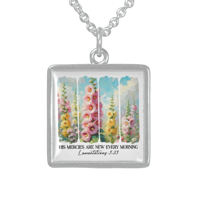 Inspirational Christian Bible Verse Sterling Silver Necklace (Front)