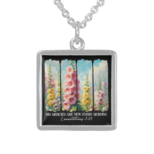 Inspirational Christian Bible Verse Sterling Silver Necklace (Front)