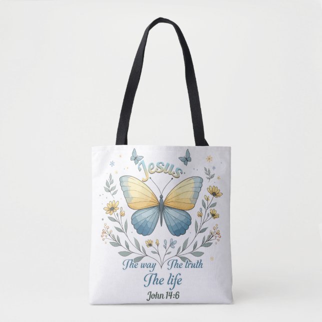Inspirational Christian Bible Verse Tote Bag (Front)