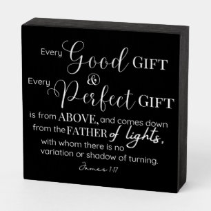 Inspirational Christian Bible Verse Wooden Box Sign