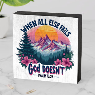 Inspirational Christian Bible Verse Wooden Box Sign