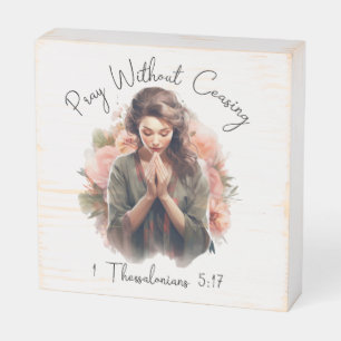 Inspirational Christian Bible Verse Wooden Box Sign