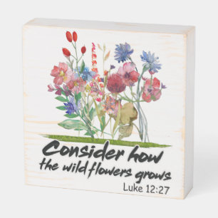 Inspirational Christian Bible Verse Wooden Box Sign