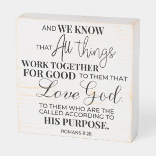 Inspirational Christian Bible Verse Wooden Box Sign
