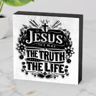 Inspirational Christian Bible Verse Wooden Box Sign