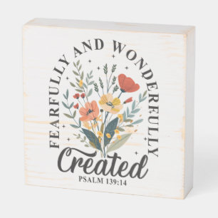 Inspirational Christian Bible Verse Wooden Box Sign