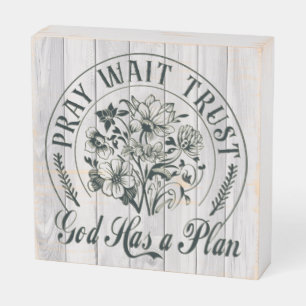 Inspirational Christian Bible Verse Wooden Box Sign