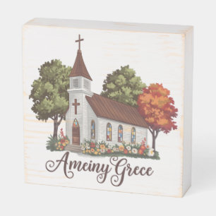Inspirational Christian Church Quote Wooden Box Sign