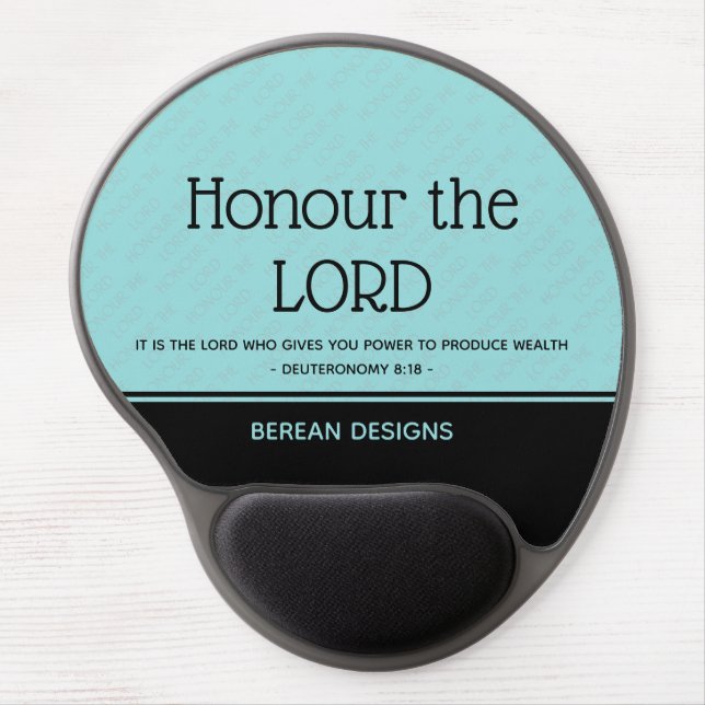 Inspirational Christian Custom HONOUR THE LORD UK Gel Mouse Pad (Front)