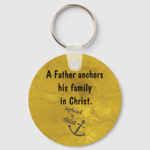 Inspirational Christian Dad Quote Keychain