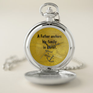 Inspirational Christian Dad Quote Pocket Watch