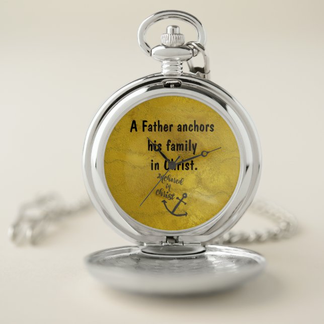 Inspirational Christian Dad Quote Pocket Watch (Inside)
