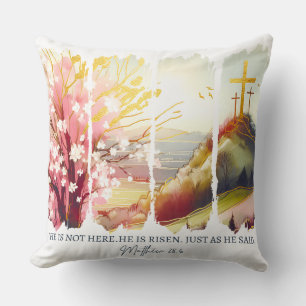 Inspirational Christian Easter Throw Pillow