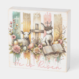 Inspirational Christian Easter Wooden Box Sign