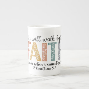 inspirational Christian Faith Verse Bone China Mug