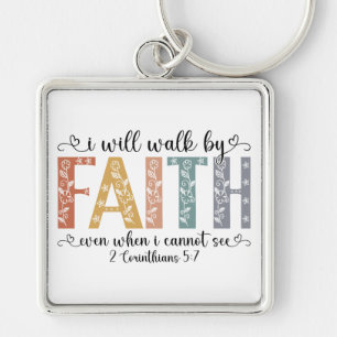 inspirational Christian Faith Verse Keychain