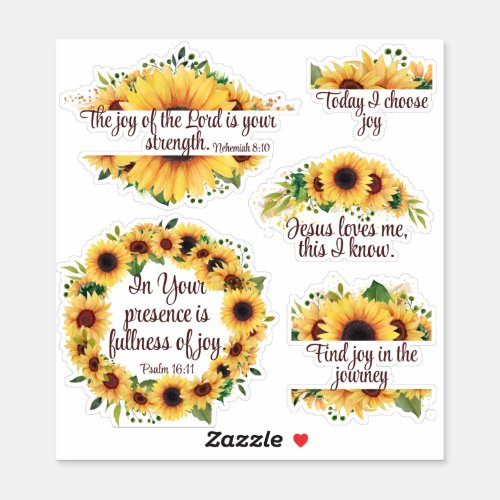 Inspirational Christian Joy Scripture Sunflowers S Sticker