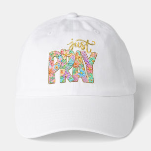 inspirational Christian Just Pray Verse Hat