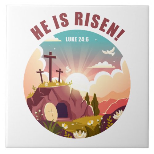Inspirational Christian Passover Easter Jesus Ceramic Tile