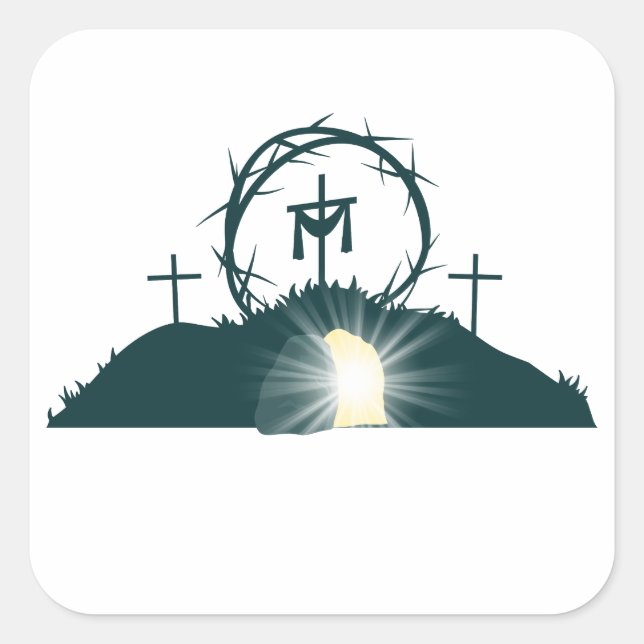 Inspirational Christian Passover Easter Jesus  Square Sticker (Front)