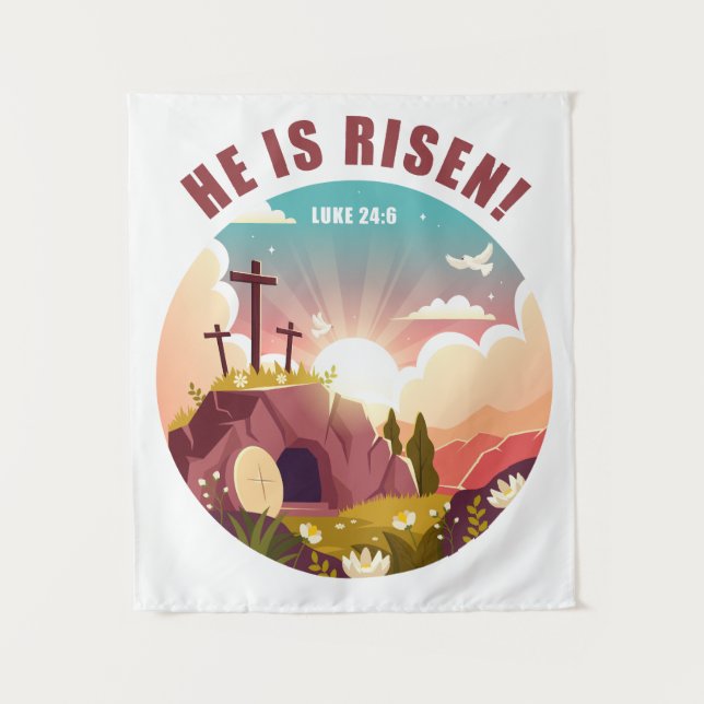 Inspirational Christian Passover Easter Jesus Tapestry (Front)