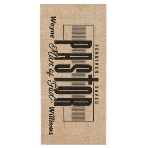 Inspirational Christian Pastor/Personalized Wood Flash Drive