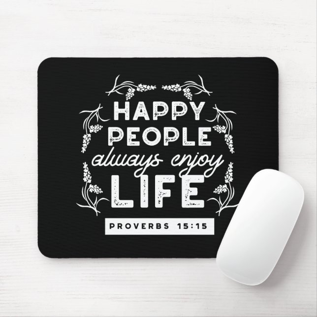 Inspirational Christian Quote from Proverbs 15:15 Mouse Pad (With Mouse)