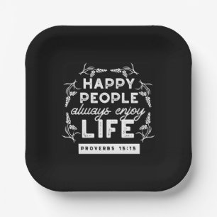Inspirational Christian Quote from Proverbs 15:15 Paper Plates