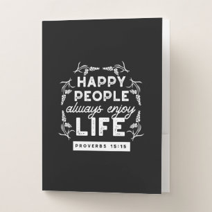 Inspirational Christian Quote from Proverbs 15:15 Pocket Folder