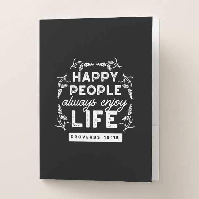 Inspirational Christian Quote from Proverbs 15:15 Pocket Folder (Front)