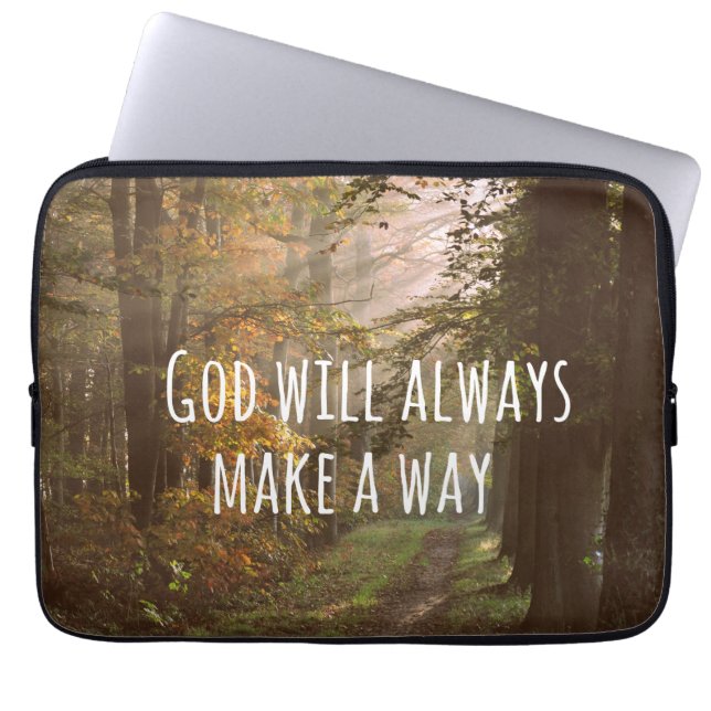 Inspirational Christian Quote: God Will Laptop Sleeve (Front)