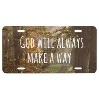 Inspirational Christian Quote: God Will License Plate