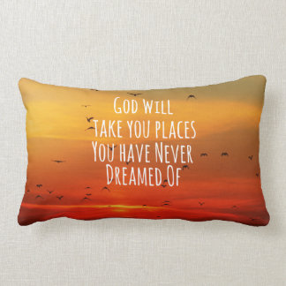 Inspirational Christian Quote: God Will Lumbar Pillow