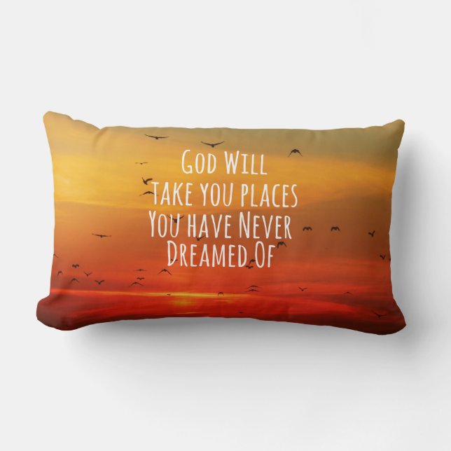 Inspirational Christian Quote: God Will Lumbar Pillow (Front)