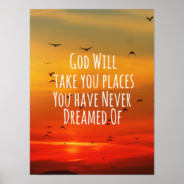 Inspirational Christian Quote: God Will Poster (Front)