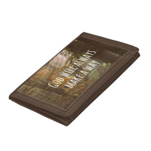 Inspirational Christian Quote: God Will Trifold Wallet