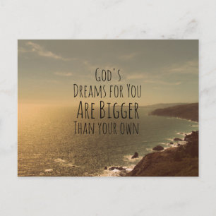 Inspirational Christian Quote God's Dreams for You Postcard