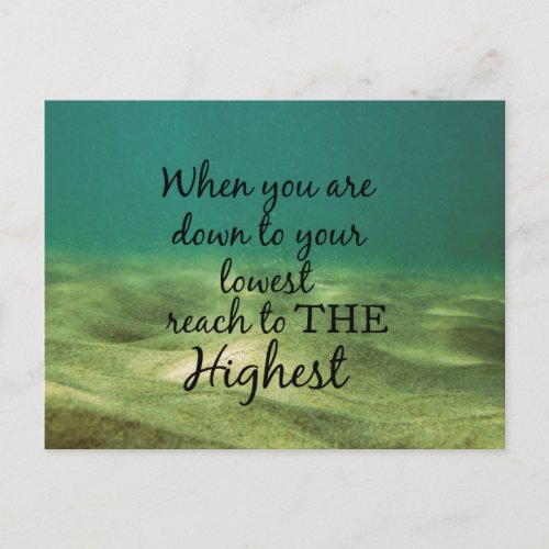 Inspirational Christian Quote Reach to Highest Postcard