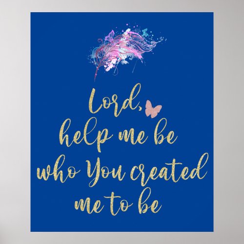 Inspirational Christian Quote with Butterflies Poster