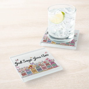 Inspirational Christian Saying/Bible Verse Glass Coaster